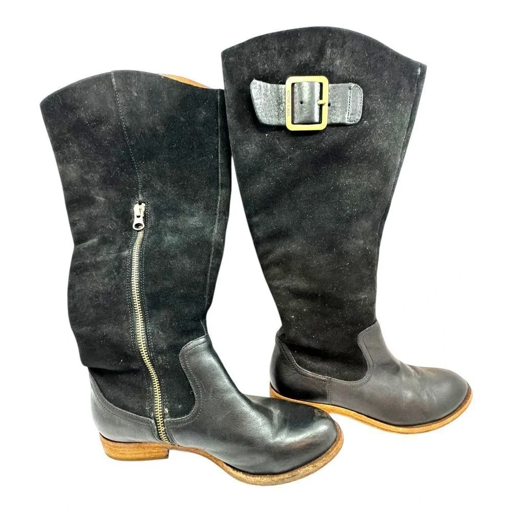 Kork Ease Suede Leather Riding Boot SZ 7 Black